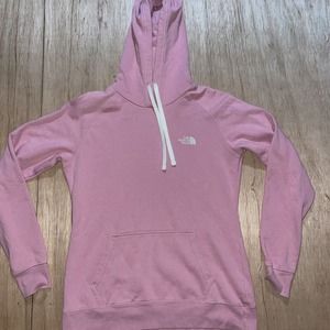 The North Face Hoodie Womens Medium Pink Fleece Outdoors‎ Mountains Hiking